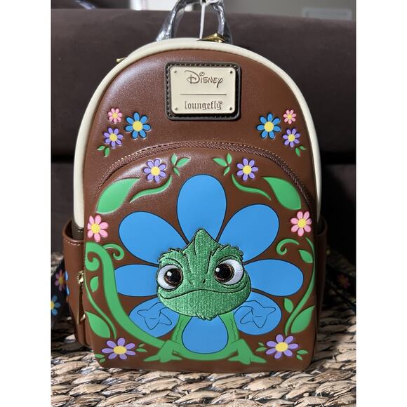 Loungefly Disney Tangled Pascal Flower Mini Backpack Wallet Set - Picture 2 of 8